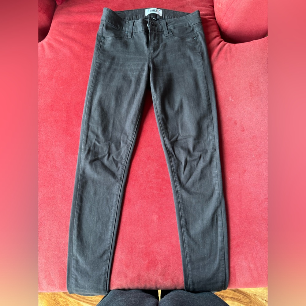 PAIGE straight leg dark jeans